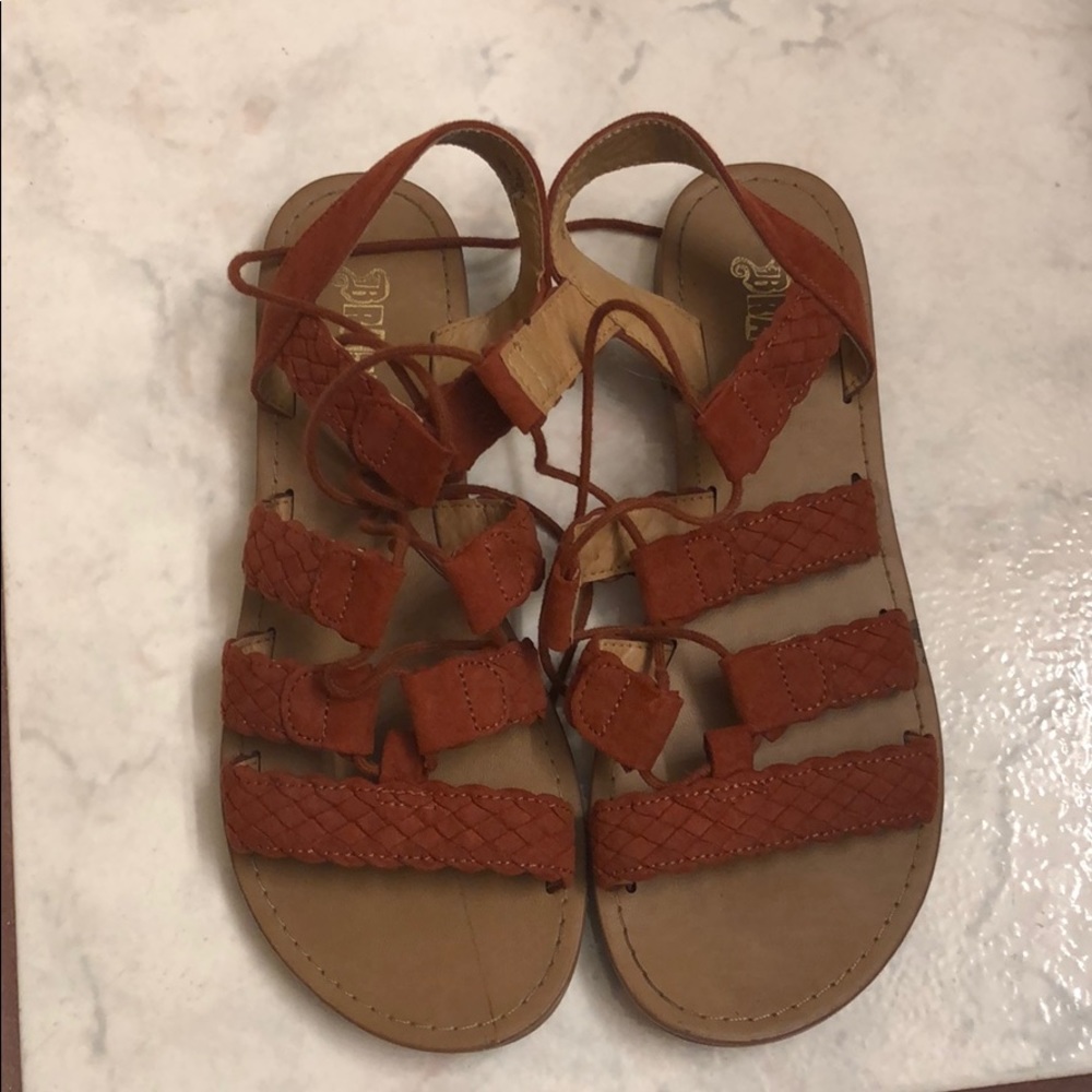 Burnt Orange lace-up sandals